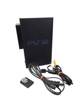 Sony PlayStation 2 Console SCPH50001 AV Power Cables 16MB Memory Card WORKS Read